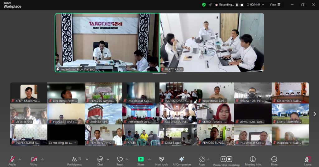 Bimtek Perluasan Percontohan Desa Antikorupsi Provinsi Kalimantan Tengah tanggal 18 Juni 2025